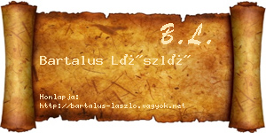 Bartalus László névjegykártya